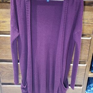 American Eagle Women's Plum Open-Front Cardigan